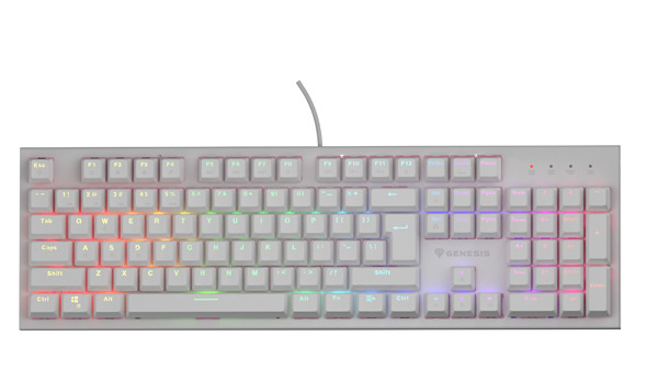 Genesis THOR 303 | Mechanical Gaming Keyboard | Wired | US | White | USB Type-A | Outemu Peach Silent