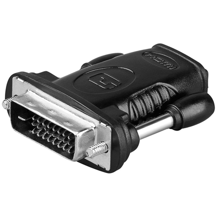 Goobay | HDMI/DVI-D adaptor, nickel plated | HDMI female (Type A) | DVI-D male Dual-Link (24+1 pin)