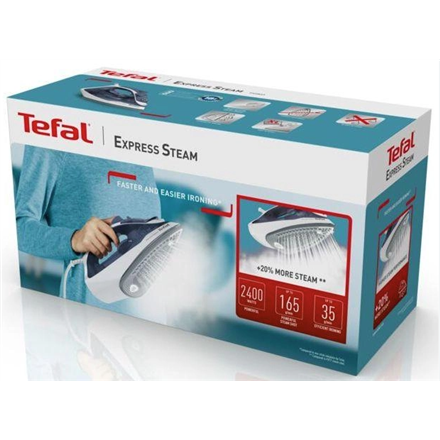 TEFAL | FV2837E0 | Steam Iron | 2400 W | Water tank capacity 150 ml | Continuous steam 35 g/min | Blue/White - Image 6