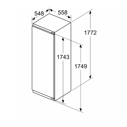 Bosch | Refrigerator | KIL82ADD0 | Energy efficiency class D | Built-in | Larder | Height 177.2 cm | Fridge net capacity 246 L | Freezer net capacity 34 L | Display | 34 dB | White - Image 4