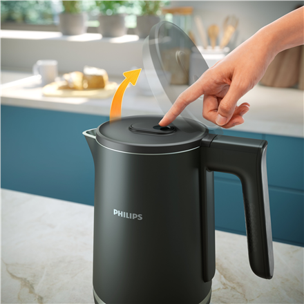 Philips Double Walled Kettle | HD9395/90 | Electric | 2200 W | 1.7 L | Stainless steel/Plastic | 360° rotational base | Black - Image 5