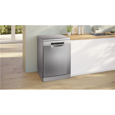 Dishwasher | SMS4EMI06E | Free standing | Width 60 cm | Number of place settings 14 | Number of programs 6 | Energy efficiency class B | Display | AquaStop function | Silver inox - Image 3
