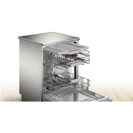 Dishwasher | SMS4EMI06E | Free standing | Width 60 cm | Number of place settings 14 | Number of programs 6 | Energy efficiency class B | Display | AquaStop function | Silver inox - Image 5
