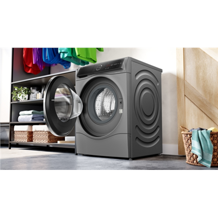 Bosch | Washing Machine | WNC254ARSN | Energy efficiency class A/D | Front loading | Washing capacity 10.5 kg | 1400 RPM | Depth 62.2 cm | Width 59.8 cm | LED | Drying system | Drying capacity 6 kg | Steam function | Dosage assistant | Grey - Image 4