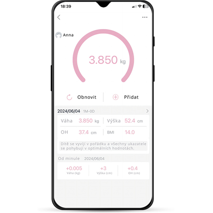 ETA Baby Scale | ETA730690000 MIMI | Maximum weight (capacity) 20 kg | Accuracy 5 g | White - Image 4