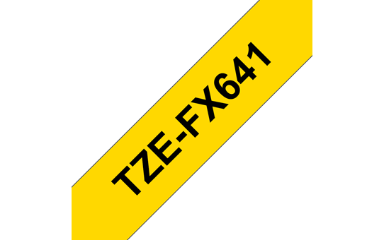Brother | TZ-FX641 Flexible ID Laminated Tape | Black on Yellow | TZe | 8 m | 1.8 cm