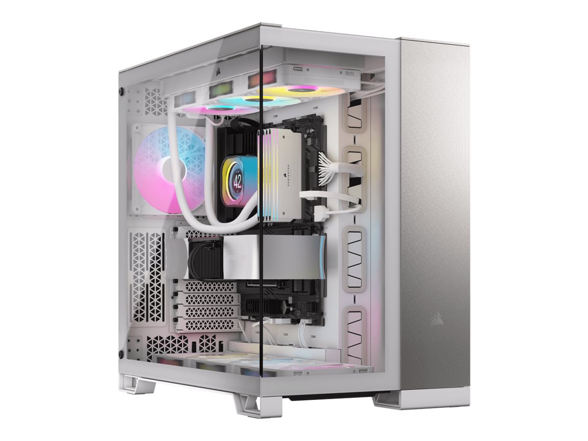 Corsair PC Case | 6500X Dual Chamber | White/Satin Gray Aluminum | Mid-Tower | Power supply included No