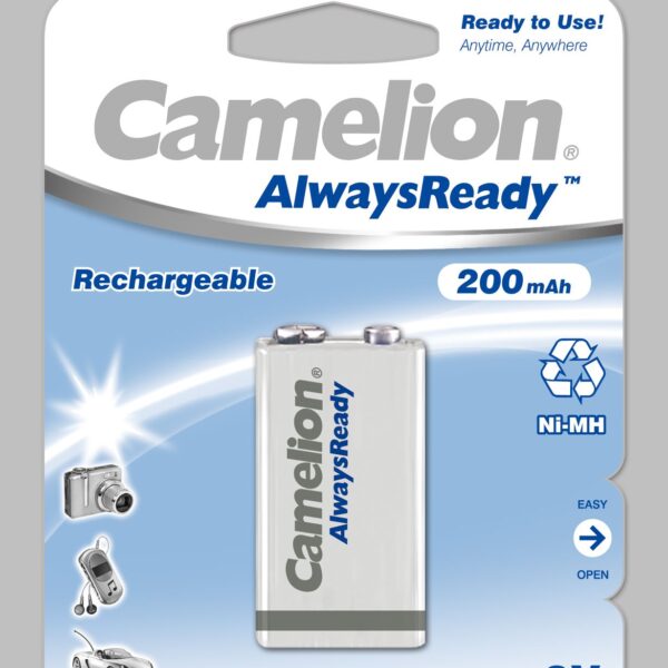 Camelion | 9V/6HR61 | 200 mAh | AlwaysReady Rechargeable Batteries Ni-MH | 1 pc(s)