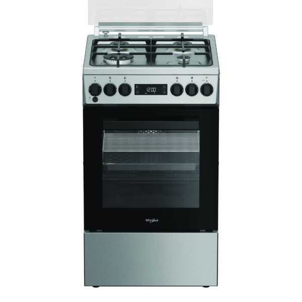 Whirlpool Cooker | W5G8LMSWTX | Hob type Gas | Oven type Electric | Stainless steel | Width 50 cm | Depth 60 cm | 60 L