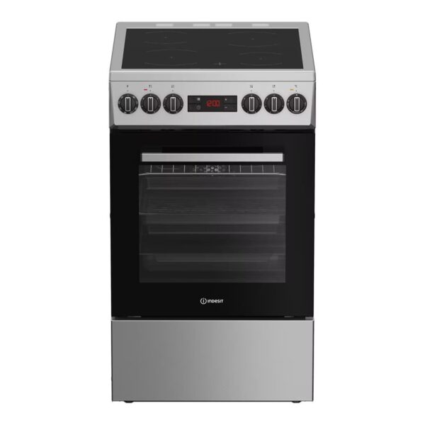 INDESIT Cooker | IS5V8CSX/P | Hob type Ceramic | Oven type Electric | Stainless Steel | Width 50 cm | Grilling | Depth 60 cm | 55 L