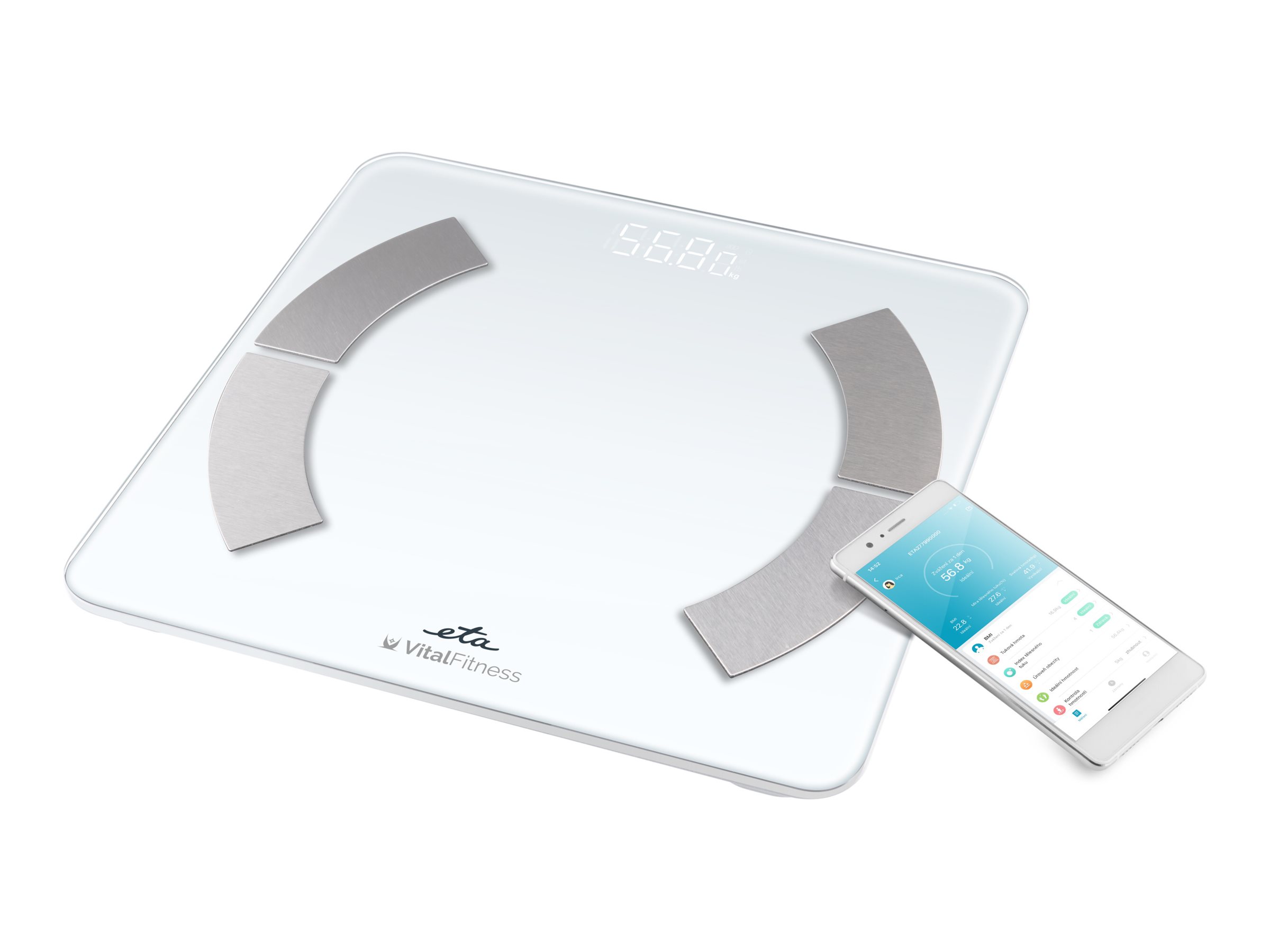 ETA Personal Scale | ETA277990000 Vital Fitness | Maximum weight (capacity) 180 kg | Accuracy 100 g | Body Mass Index (BMI) measuring | White - Image 2