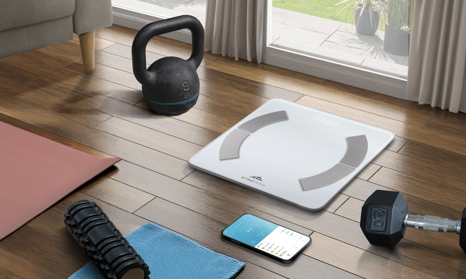 ETA Personal Scale | ETA277990000 Vital Fitness | Maximum weight (capacity) 180 kg | Accuracy 100 g | Body Mass Index (BMI) measuring | White - Image 7