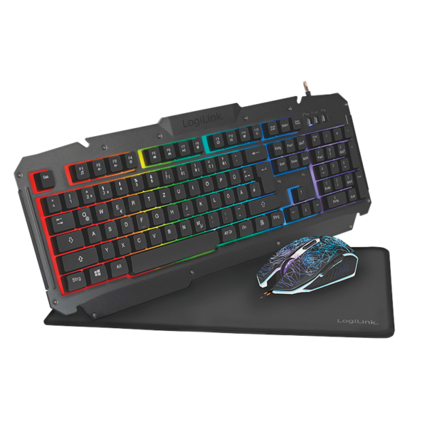 Logilink | Gaming-Set, keyboard, mouse and mouspad | ID0185 | Keyboard, Mouse and Pad Set | Wired | Mouse included | DE | Numeric keypad