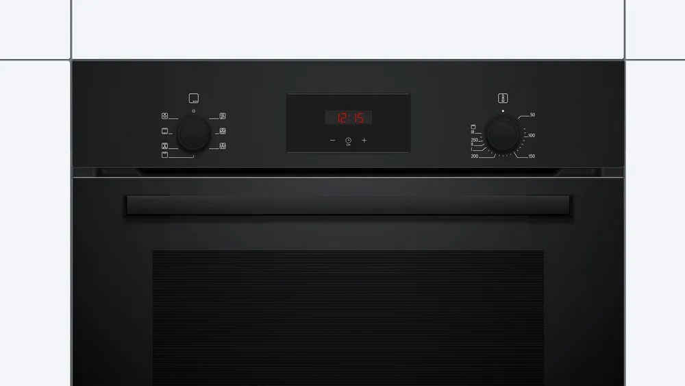 Bosch Oven | HBF133BA1 | 66 L | Electric | EcoClean | Knobs | Height 59.5 cm | Width 59.4 cm | Black - Image 3