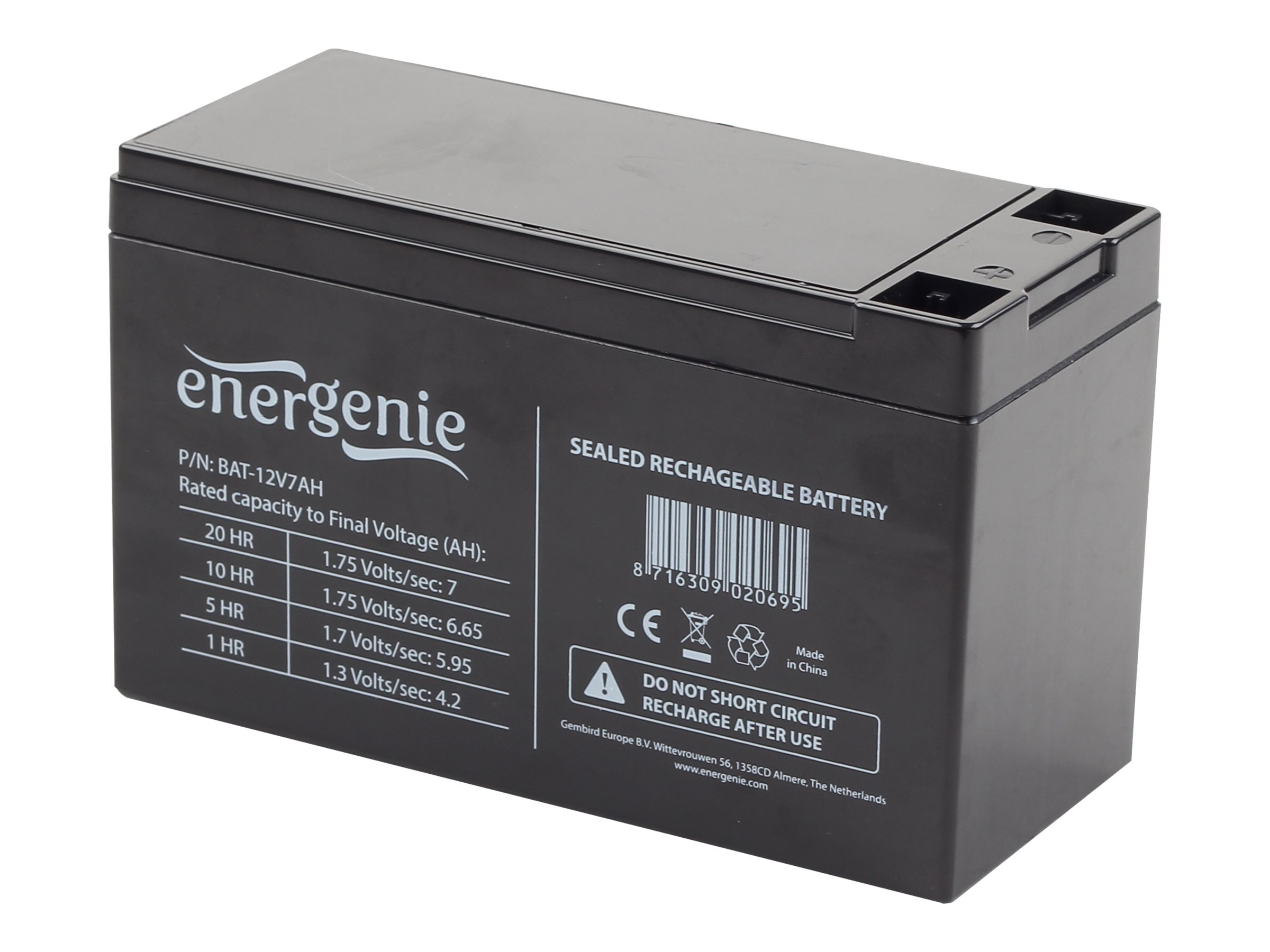 EnerGenie | Rechargeable battery 12 V 7 AH for UPS - Image 2