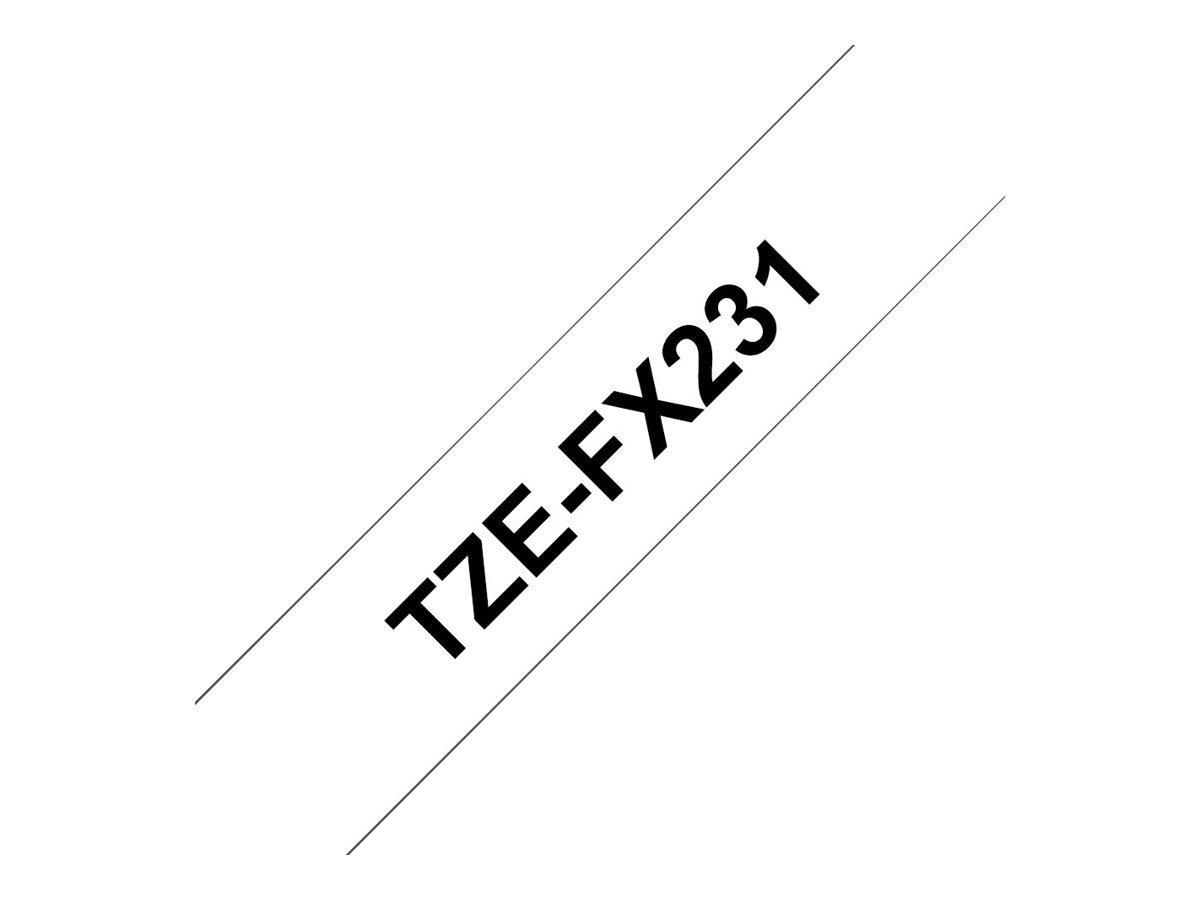 Brother | TZe-FX231 Flexible ID Laminated Tape | Black on White | TZe | 8 m | 1.2 cm - Image 7