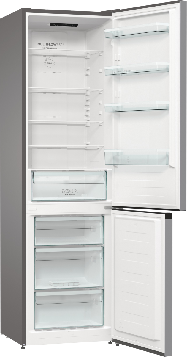 Gorenje Refrigerator | NRK6202ES4 | Energy efficiency class E | Free standing | Combi | Height 200 cm | No Frost system | Fridge net capacity 235 L | Freezer net capacity 96 L | Display | 38 dB | Grey - Image 5