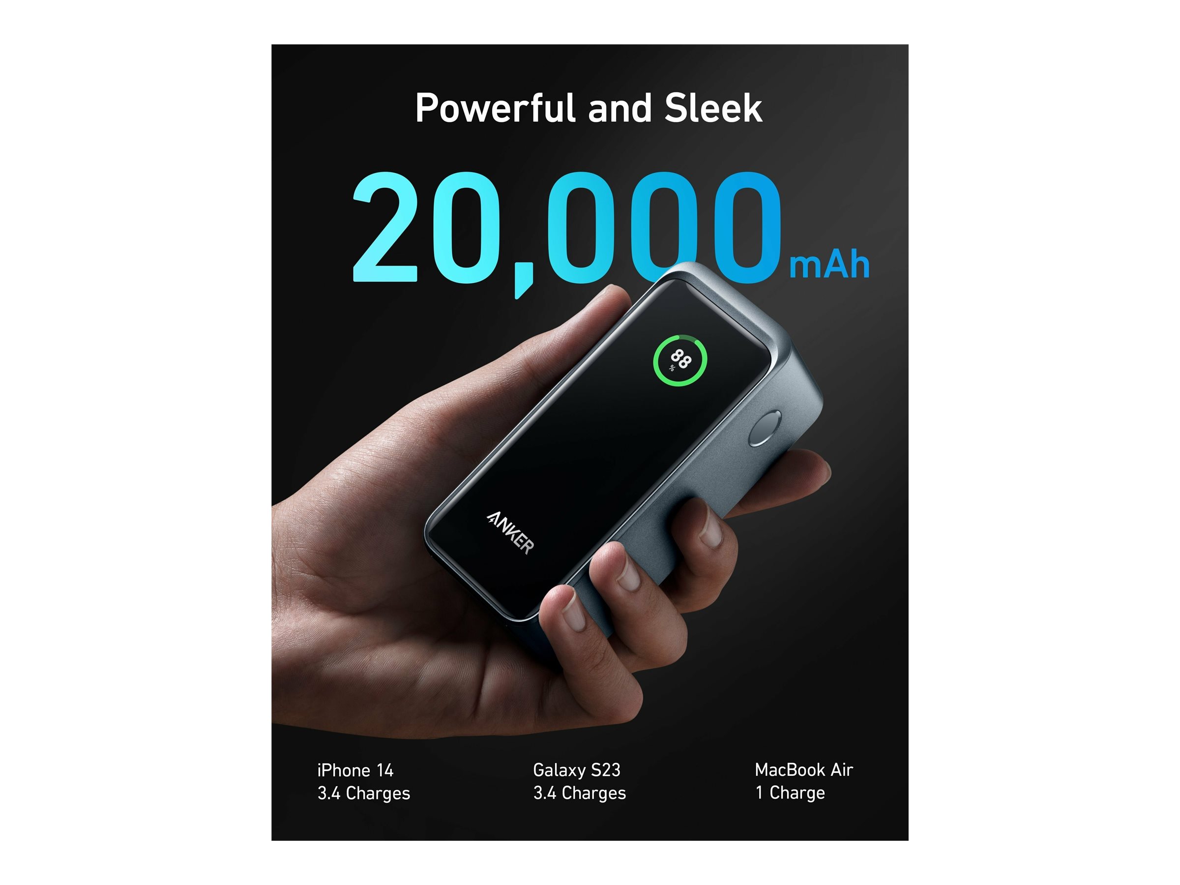 Anker Power Bank, 200 W | Prime | 20000 mAh | Black - Image 3