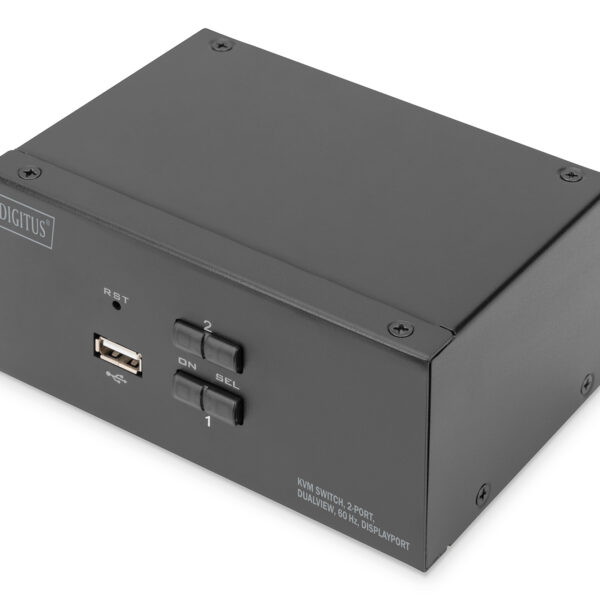 Digitus KVM Switch, 2-Port, Dual Display, 4K, DisplayPort | DS-12862