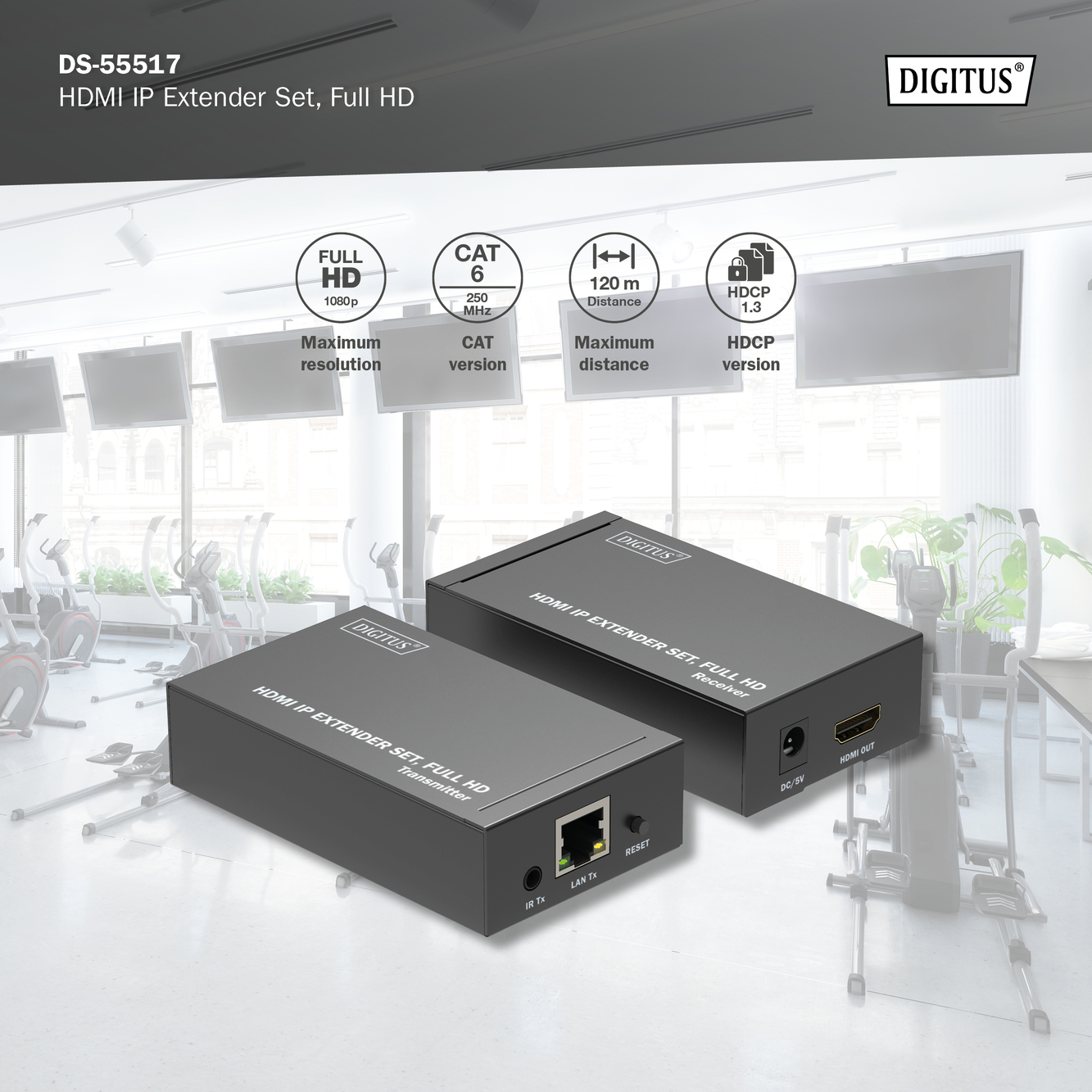 Digitus | HDMI IP Extender Set, Full HD, 120 m | DS-55517 - Image 4