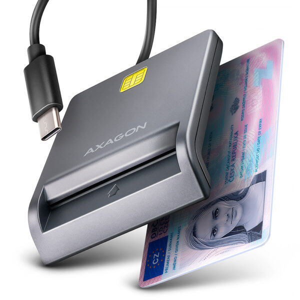 AXAGON USB-C Smart Card FlatReader | CRE-SM3TC