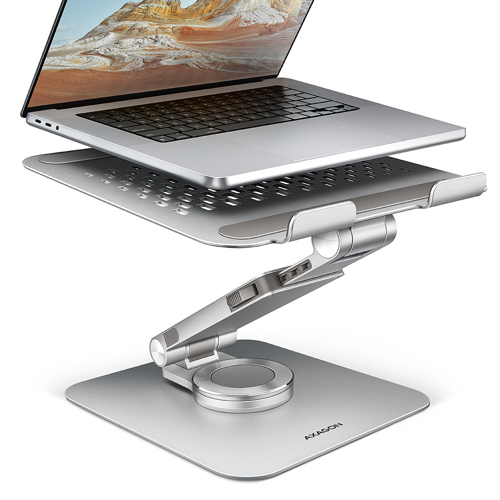AXAGON Desk Mount | STND-LR stand with 360° rotation for laptops and tablets | Adjustable Height, Angle | 10-17.3 " | Aluminum