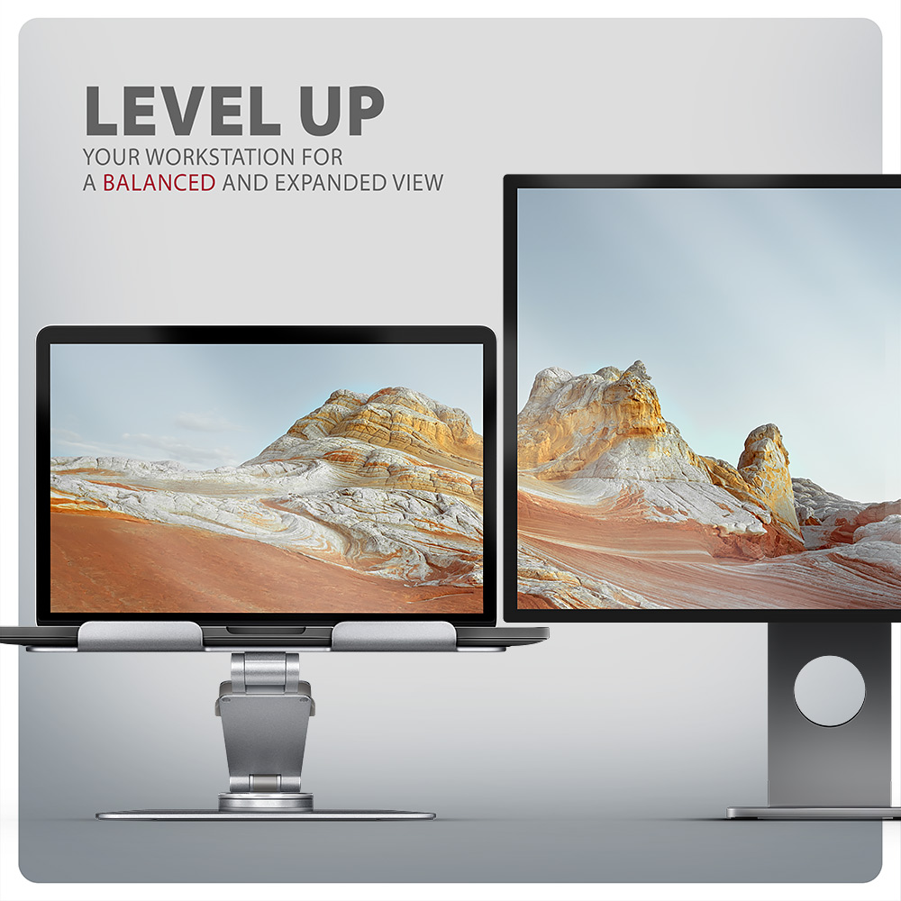 AXAGON Desk Mount | STND-LR stand with 360° rotation for laptops and tablets | Adjustable Height, Angle | 10-17.3 " | Aluminum - Image 6