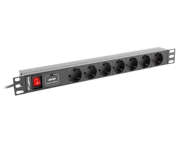 Lanberg | Power Distribution unit (PDU) 19" 1U 10A 2M 7X Schuko Outlets | PDU-07F-0200-IEC-BK