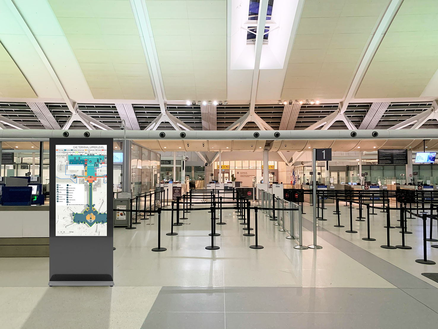 EDBAK Floor stand | IDS10.55 Indoor Public Display Totem with glass front | 55 " | Black - Image 3