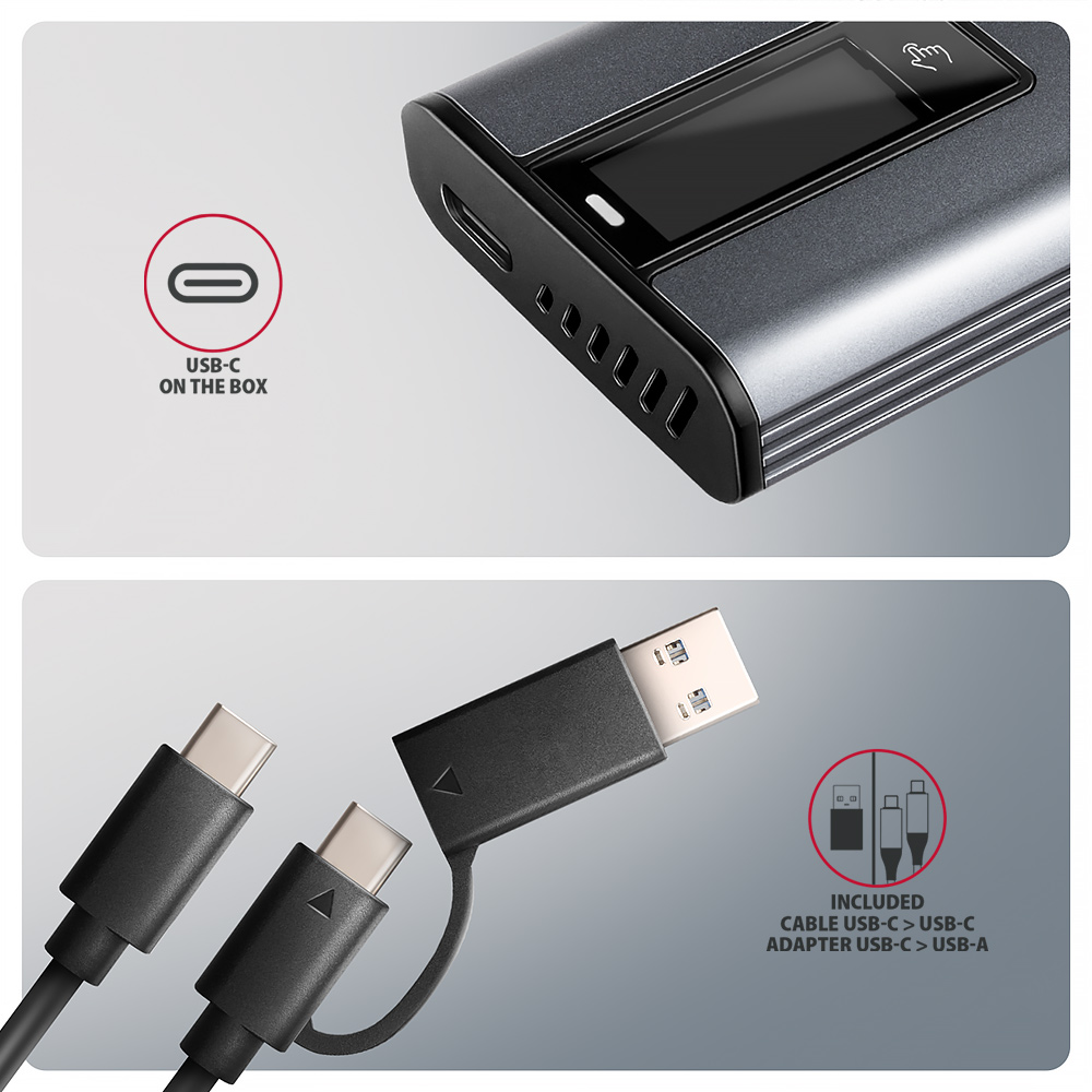 AXAGON External USB-C 10Gbps metal box with info display for M.2 NVMe and SATA SSD | EEM2-SD2 - Image 8