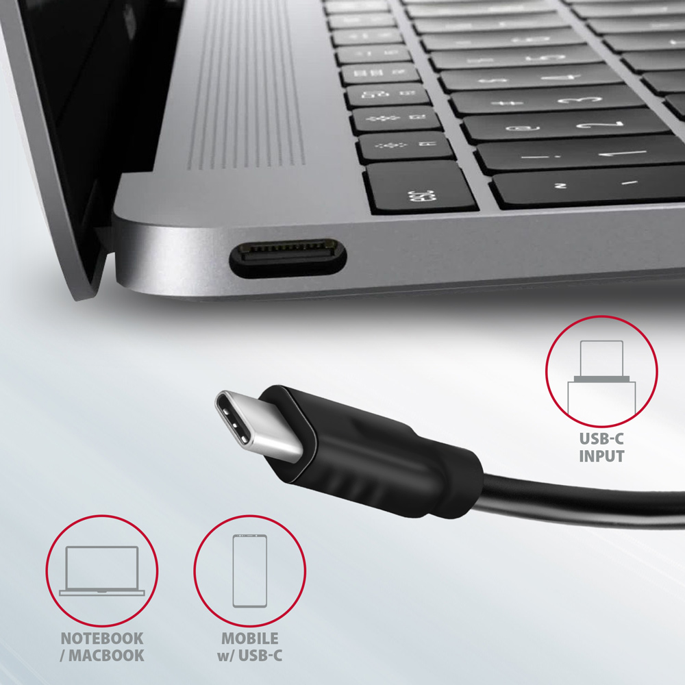 AXAGON Multi-port USB-C 10Gbps hub, 13cm | HMC-5G21 - Image 7