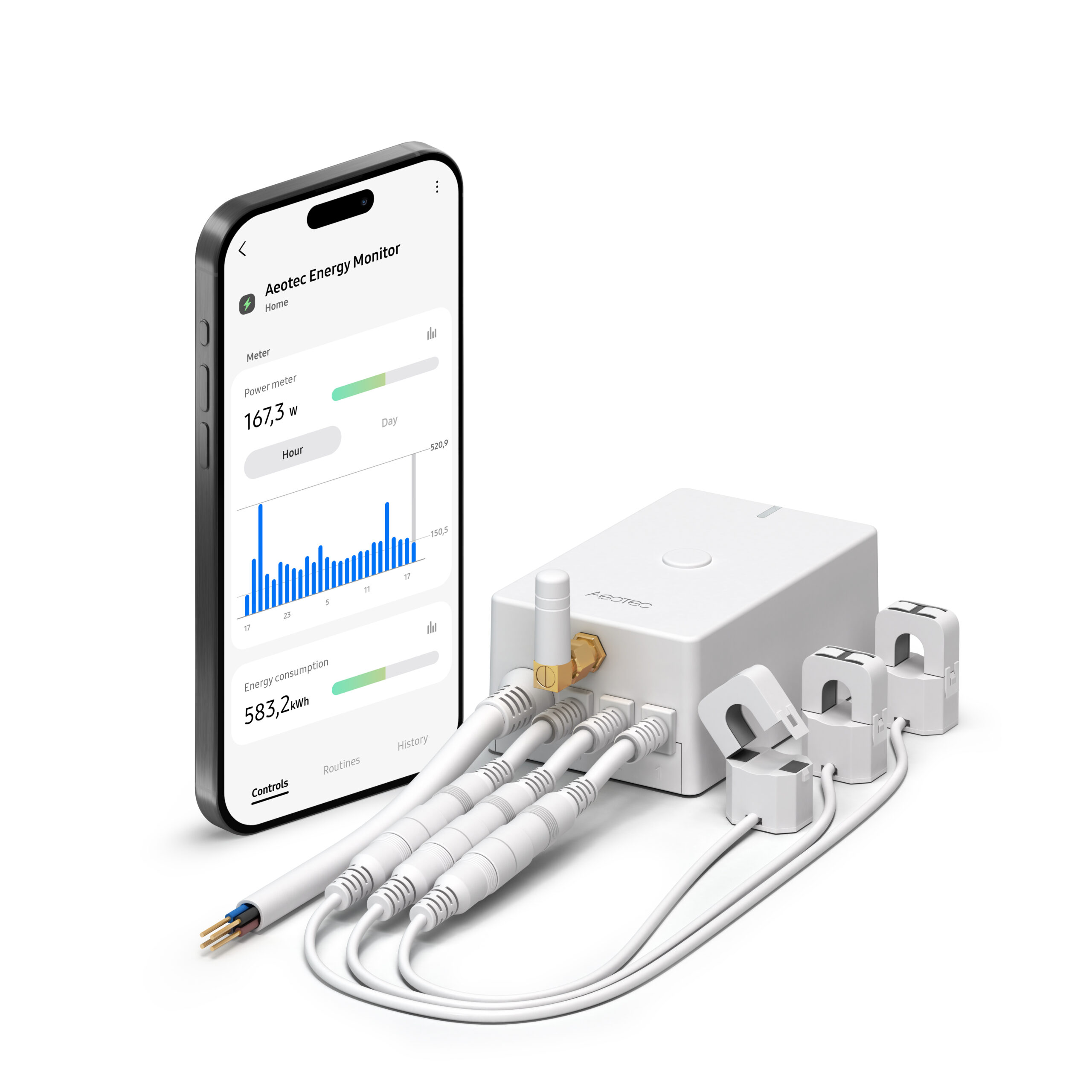 AEOTEC Home Energy Meter 8 - Three Clamps 60A, Z-Wave - Image 2