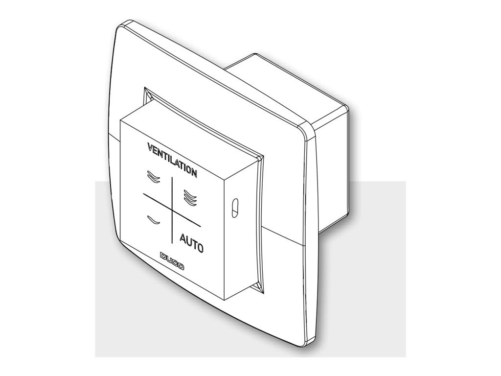 DUCO Humidity Room Sensor with Control RF/Wired, White