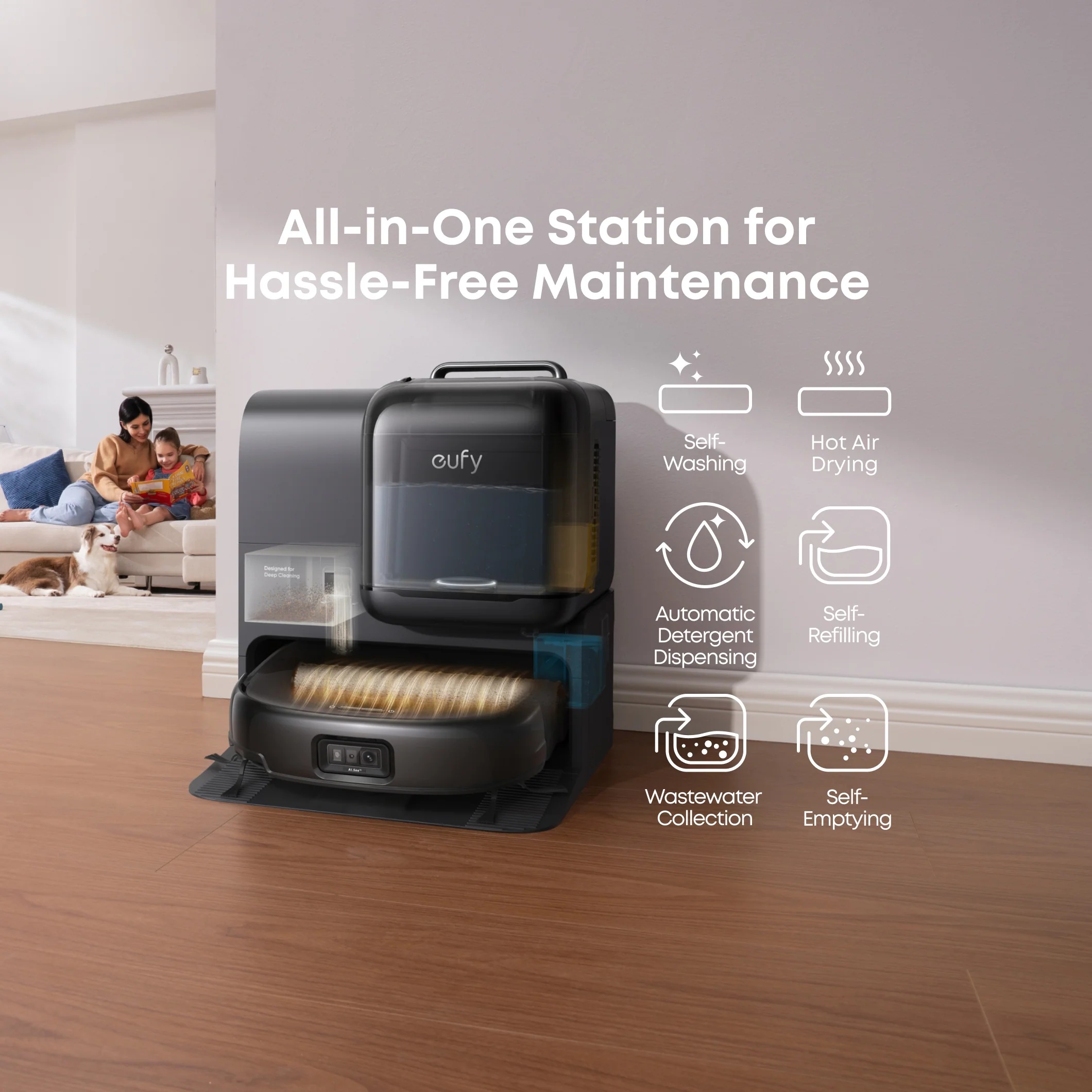 Anker Eufy Robot Vacuum Cleaner | Omni E28 | Wet&Dry | Dust capacity 3 L | 20000 Pa | Black - Image 13