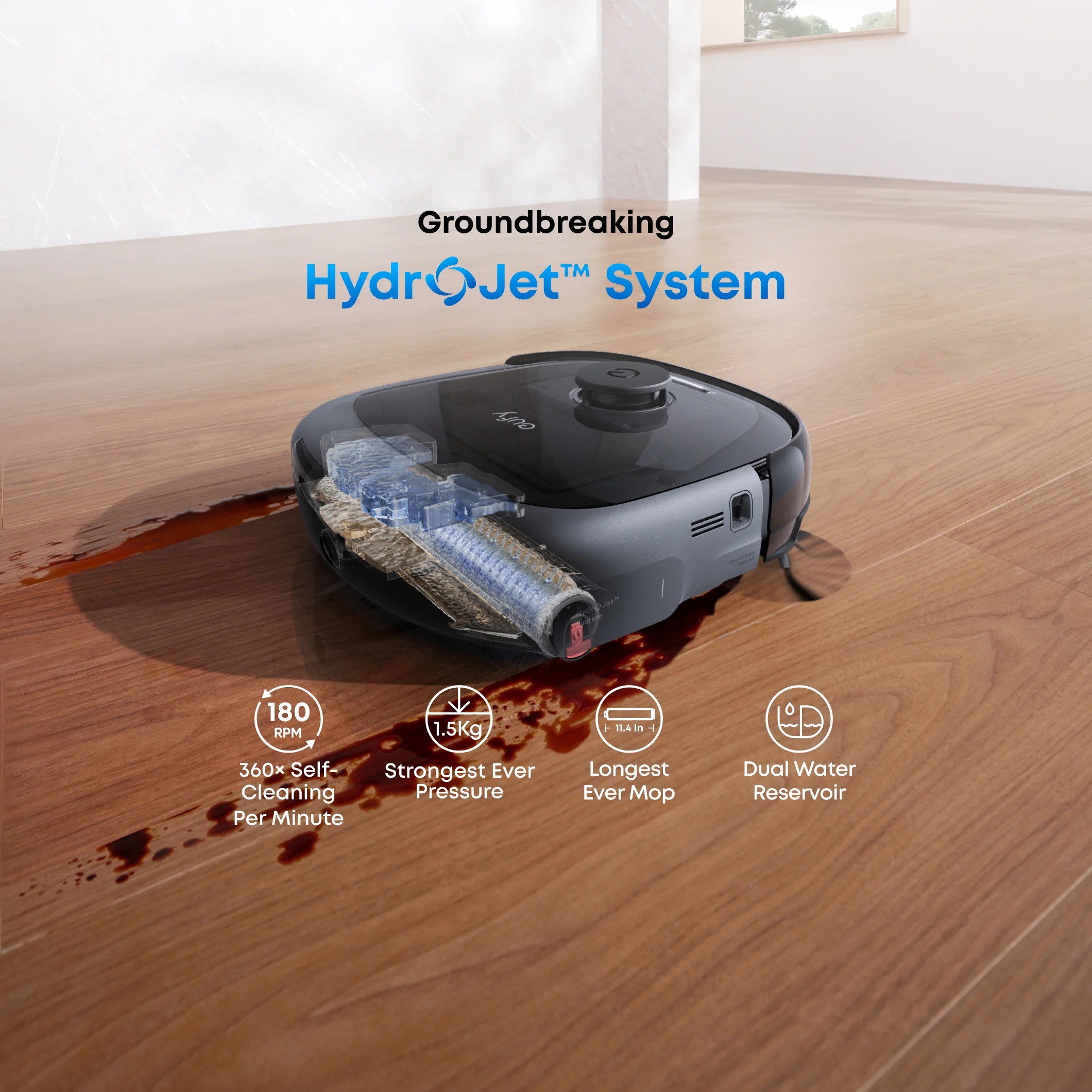 Anker Eufy Robot Vacuum Cleaner | Omni E25 | Wet&Dry | Operating time (max) 180 min | Dust capacity 3 L | 20000 Pa | Black - Image 8