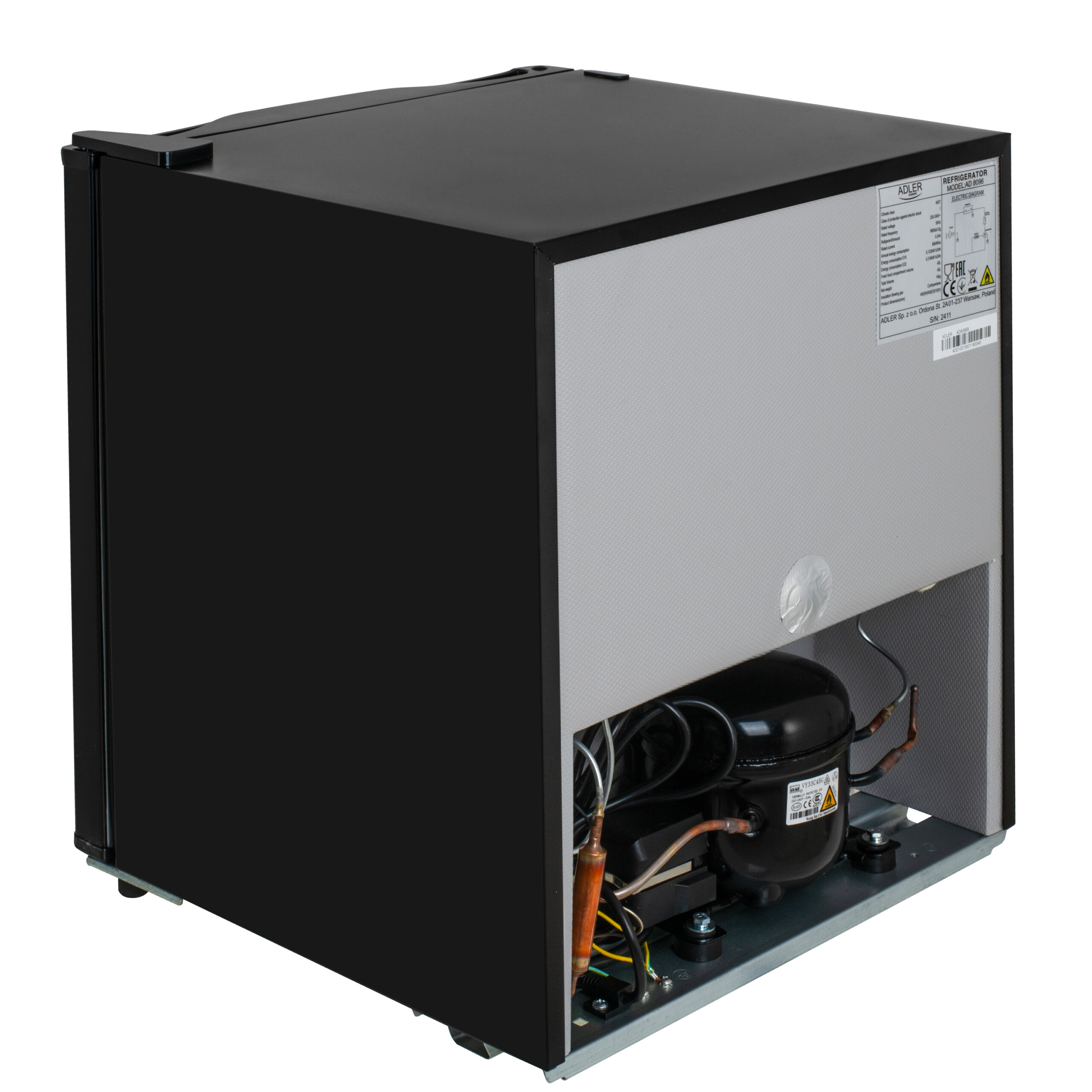 Adler Refrigerator | AD 8096 | Energy efficiency class E | Free standing | Larder | Height 49.5 cm | Fridge net capacity 45 L | 39 dB | Black - Image 6