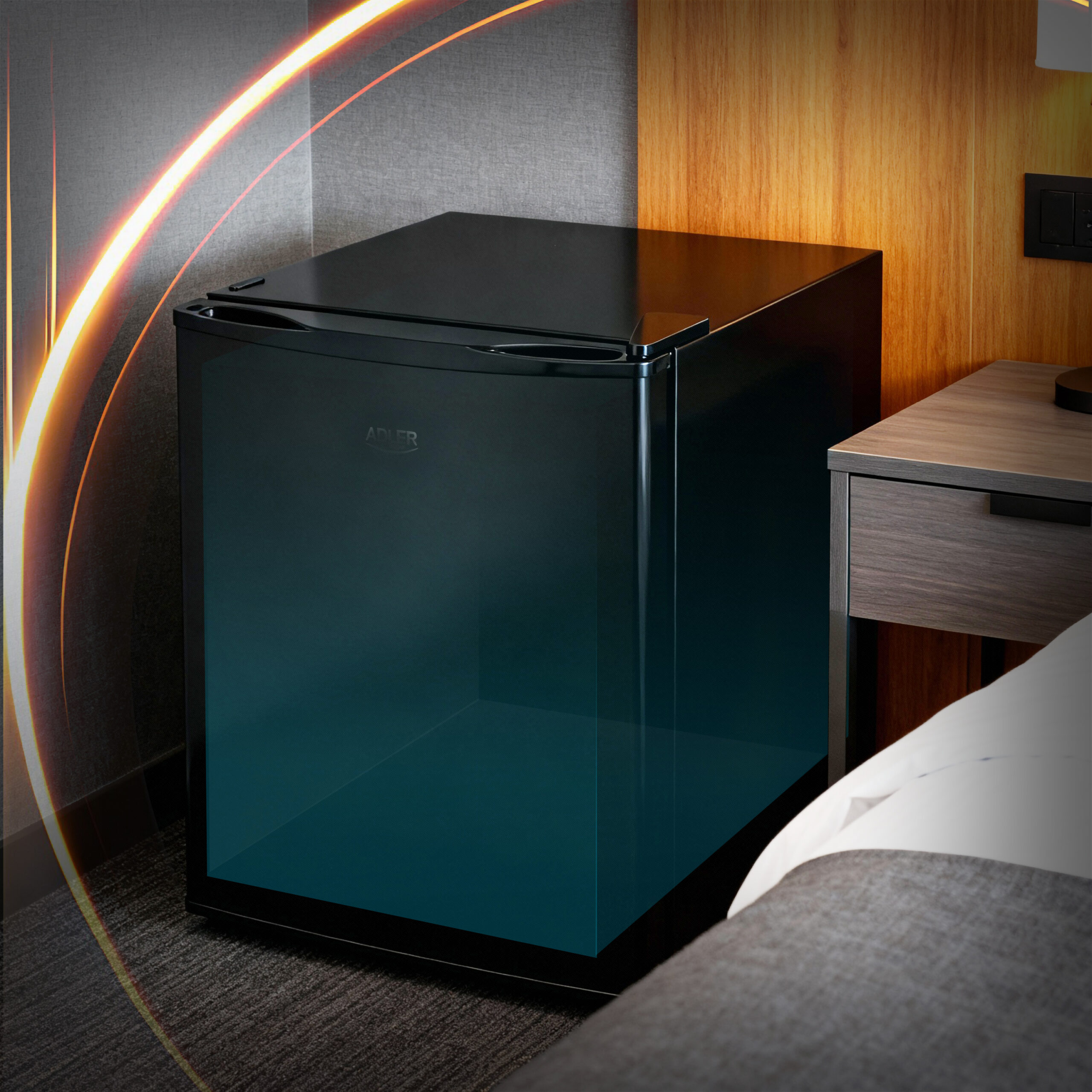 Adler Refrigerator | AD 8096 | Energy efficiency class E | Free standing | Larder | Height 49.5 cm | Fridge net capacity 45 L | 39 dB | Black - Image 10