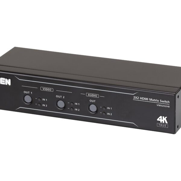 Aten 2x2 True 4K HDMI Matrix Switch with Audio De-Embedder | VM0202HB
