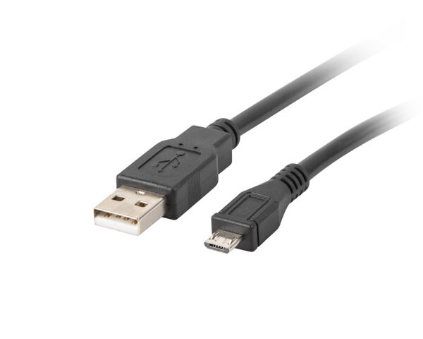 Lanberg Micro USB to USB Type-A 2.0 Cable, 1 m | CA-USBM-10CC-0010-BK | Micro USB to USB Type-A