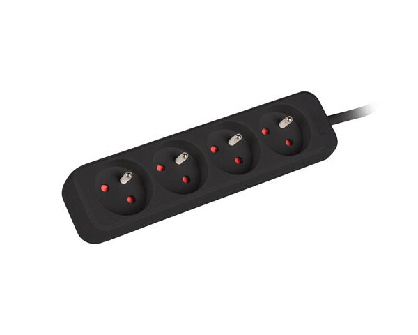 Lanberg Cable Power Strip, 4X French Outlets Quality-Grade Copper, 1.5 m | PS0-04E-0150-BK