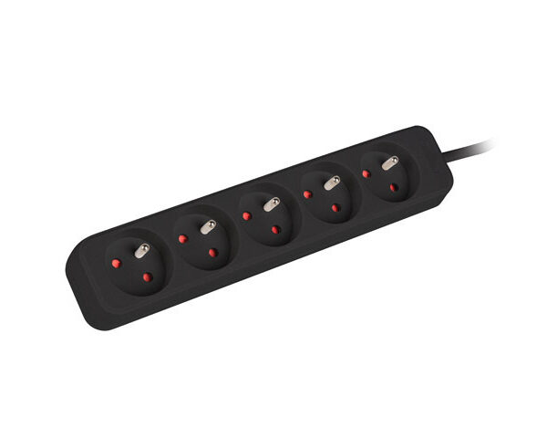 Lanberg Cable Power Strip, 5X French Outlets Quality-Grade Copper, 3 m | PS0-05E-0300-BK