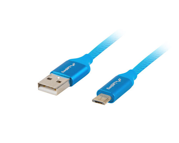 Lanberg USB Micro to USB-A 2.0 Cable Blue Premium QC 3.0, 1.8 m | CA-USBM-20CU-0018-BL | USB Micro to USB Type-A