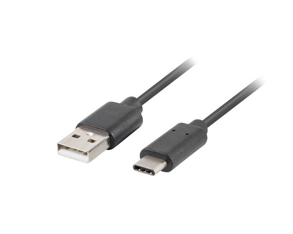 Lanberg USB Type-C to USB Type-A 2.0 Cable, 0.5 m | CA-USBO-10CU-0005-BK | USB Type-C to USB Type-A