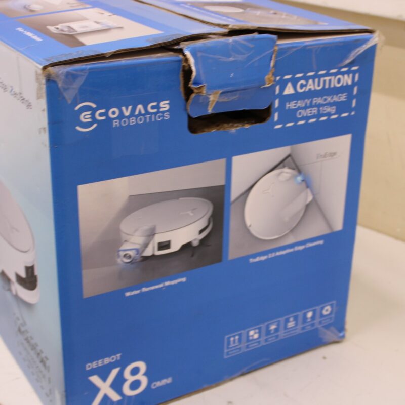 SALE OUT. Ecovacs DEEBOT X8 OMNI Vacuum cleaner, Robot, Wet&Dry, 18000Pa, TruEdge 2.0, AIVI 3D 3.0, YIKO-GPT, White+Auto-empty station | SALE OUT. SALE OUT. Ecovacs | Robotic Vacuum Cleaner | DEEBOT X8 OMNI | Wet&Dry | Lithium-Ion | 5200 mAh | Dust capacity 0.22 L | 17000 Pa | White | DAMAGED PACKAGING, USED, DIRTY, SCRATCHES - Image 2