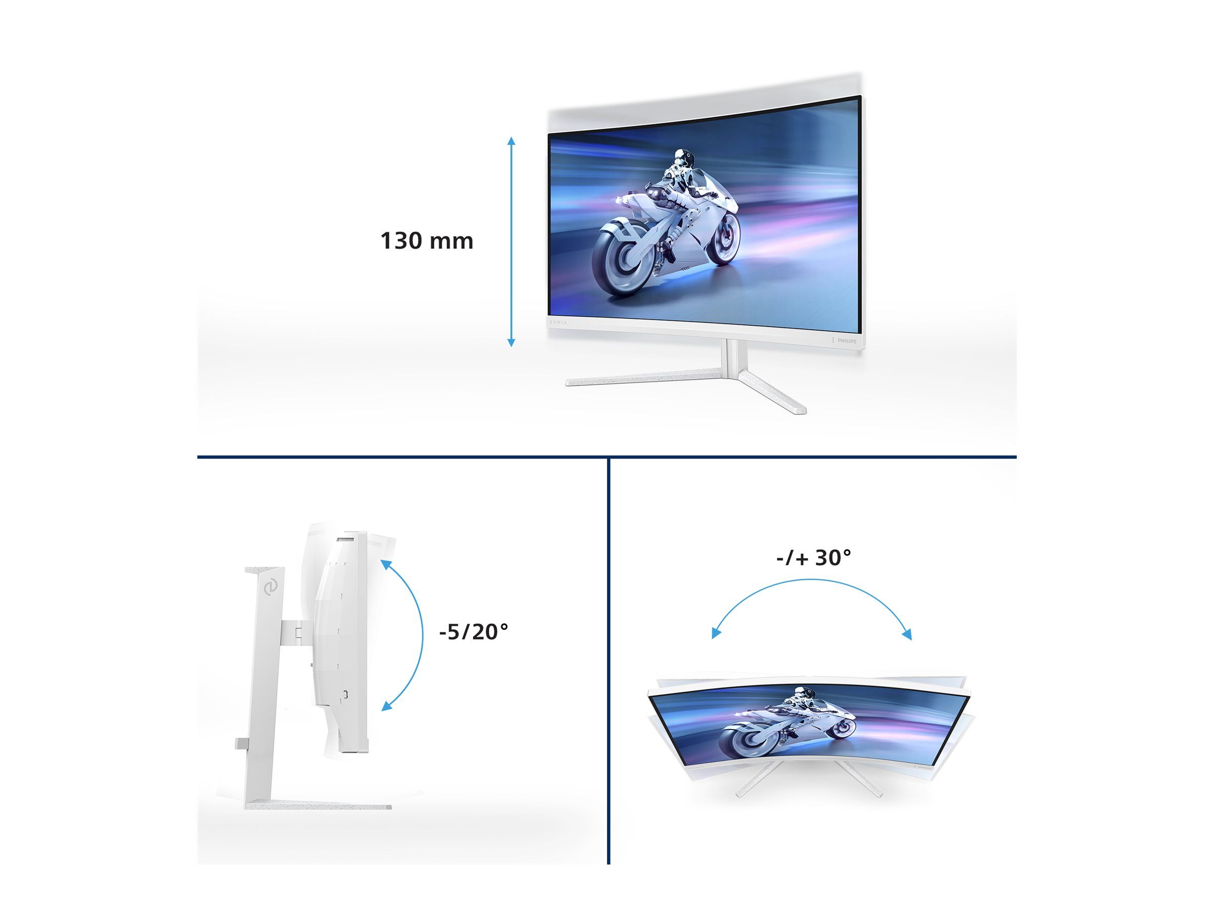 Philips | 27M2C5501/00 | 27 " | VA | Quad HD | 16:9 | 1 ms | 2560 x 1440 pixels | 300 cd/m² | HDMI ports quantity 2 | White - Image 43