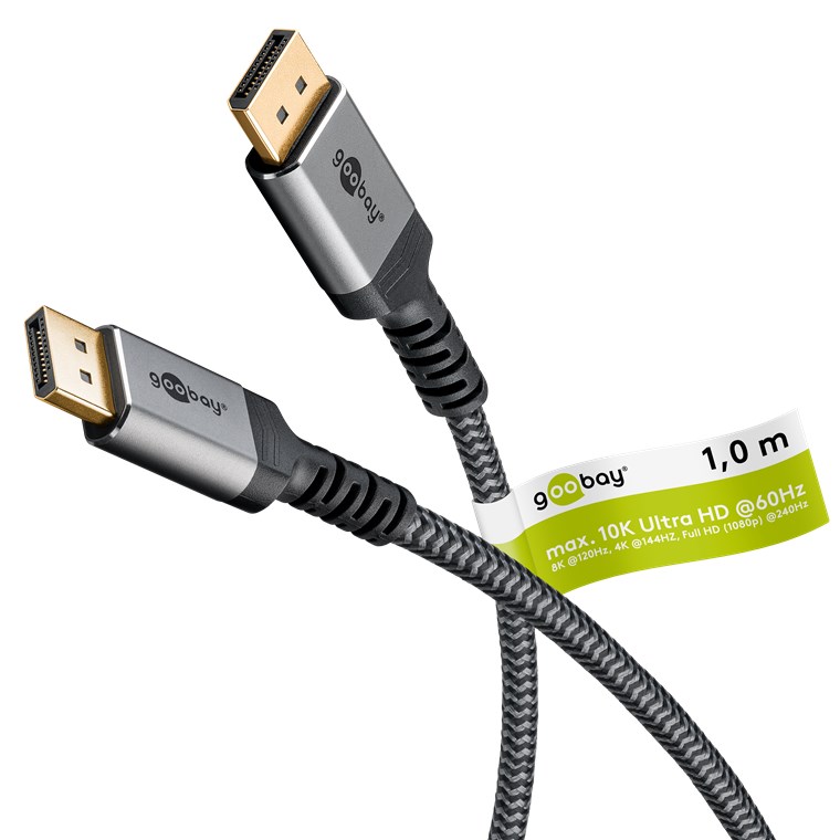 Goobay DisplayPort Cable 2.0/2.1, 80 Gbit/s | 75684 | DisplayPort to DisplayPort