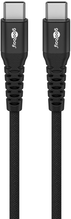 Goobay USB-C Supersoft Textile Cable with Metal Plugs, 1 m - Image 3