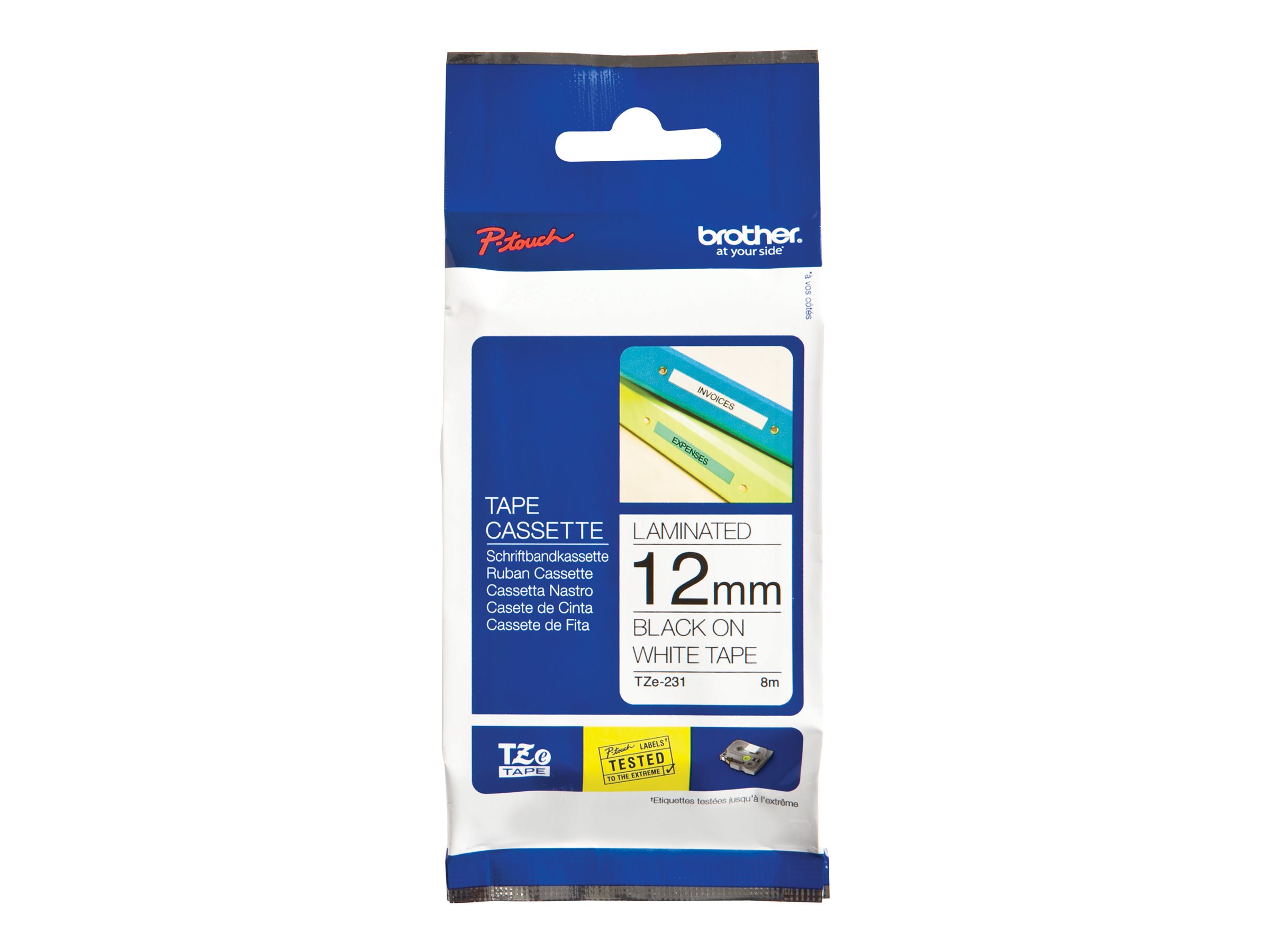 Brother | TZ-231 Laminated Tape | Black on White | TZe | 8 m | 1.2 cm - Image 3