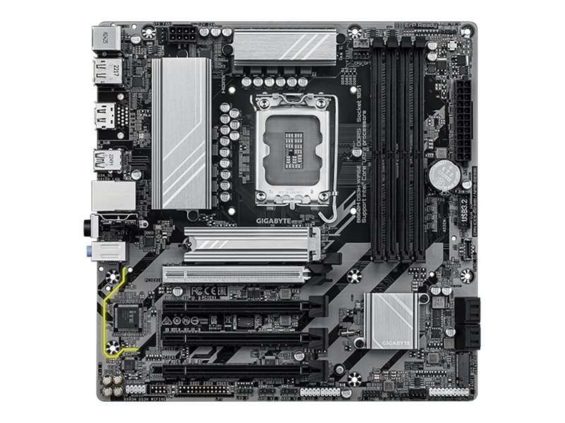 Gigabyte B860M DS3H WIFI6E | Processor family Intel | Processor socket LGA1851 | DDR5 | Supported hard disk drive interfaces SATA, M.2 | Number of SATA connectors 4