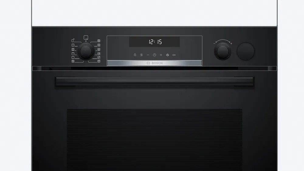 Bosch Oven | HRG578BB7 | 71 L | Electric | Pyrolysis | Knobs | Steam function | Height 59.5 cm | Width 59.4 cm | Black - Image 2